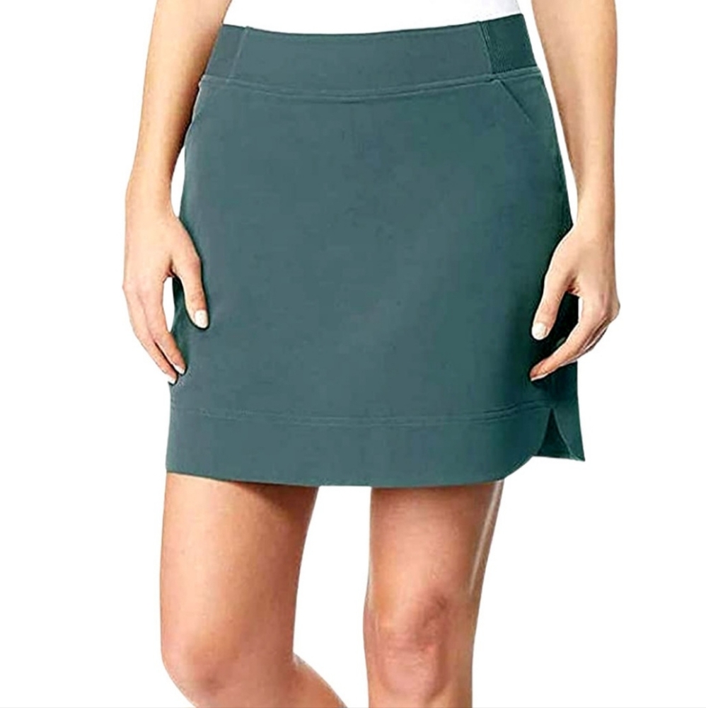 32 Degrees Cool women's athletic skort pockets elastic waist smoke green small